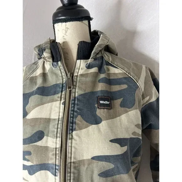 Walls Tough Wear Kids Grow Camp Coat Fleece‎ Lined Youth L Hunting Winter - Picture 4 of 10